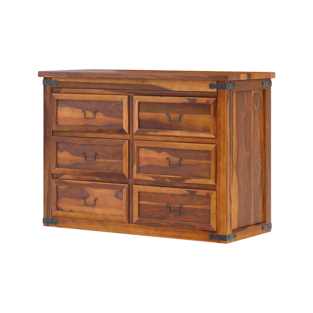 Solid Wood 6 Drawer Dresser | Classic Shaker Style Chest of Drawers | Rustic Farmhouse Bedroom Storage Cabinet