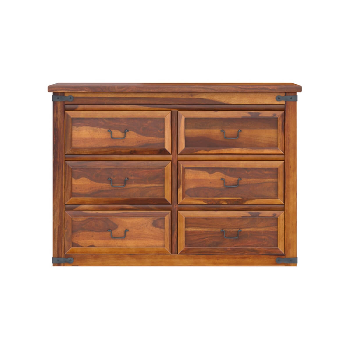 Solid Wood 6 Drawer Dresser | Classic Shaker Style Chest of Drawers | Rustic Farmhouse Bedroom Storage Cabinet