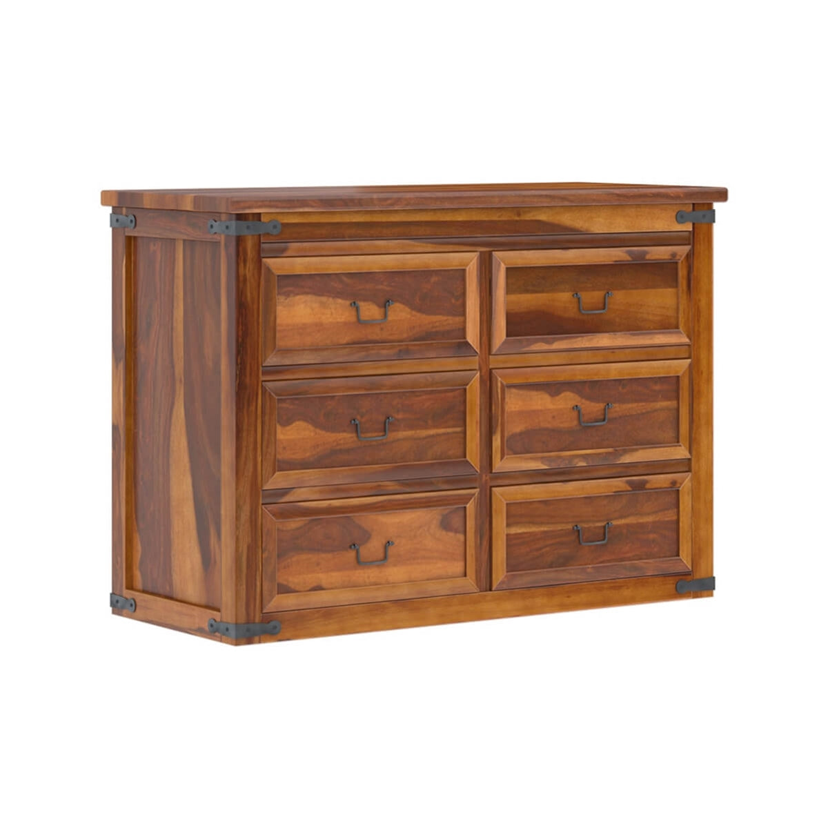 Solid Wood 6 Drawer Dresser | Classic Shaker Style Chest of Drawers | Rustic Farmhouse Bedroom Storage Cabinet