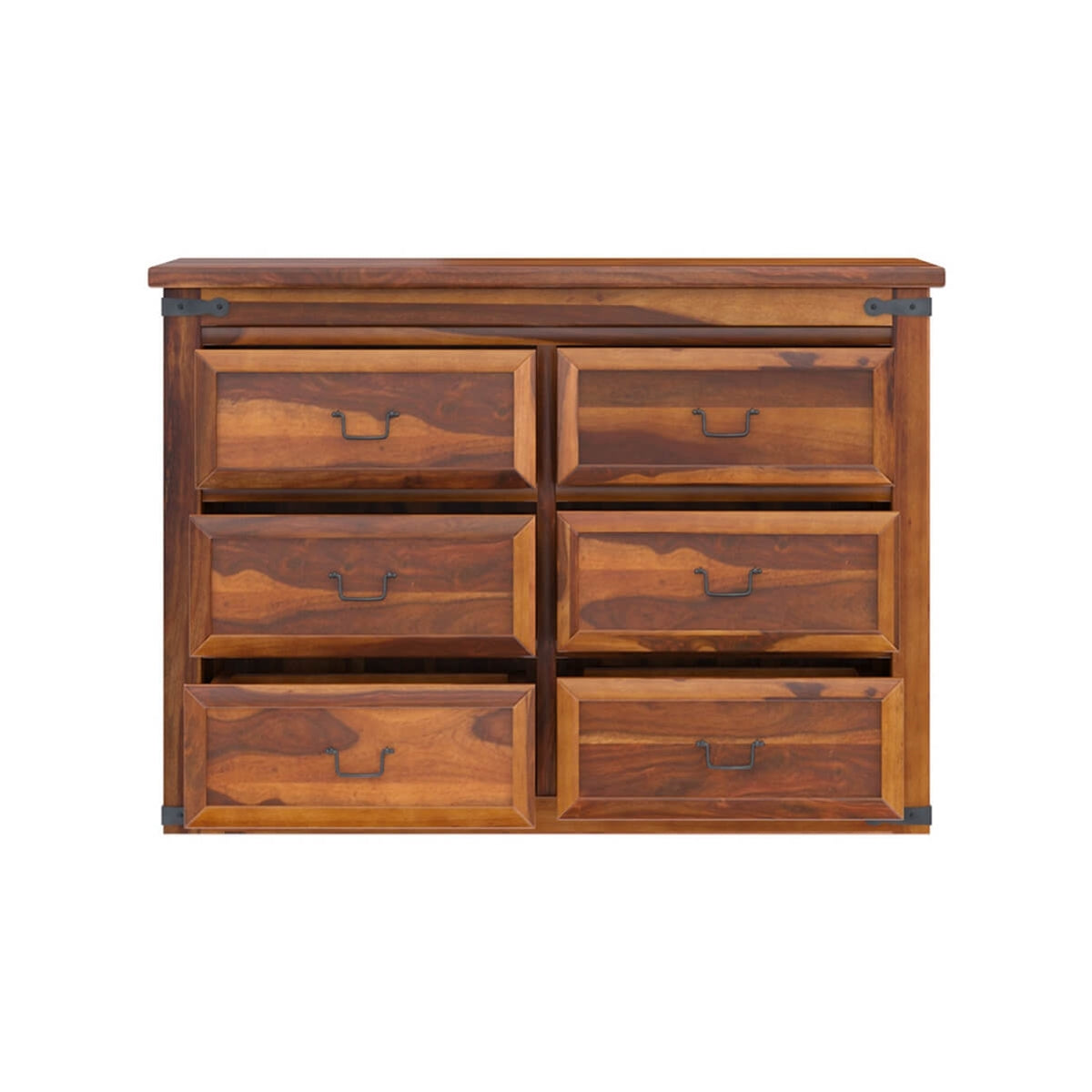 Solid Wood 6 Drawer Dresser | Classic Shaker Style Chest of Drawers | Rustic Farmhouse Bedroom Storage Cabinet