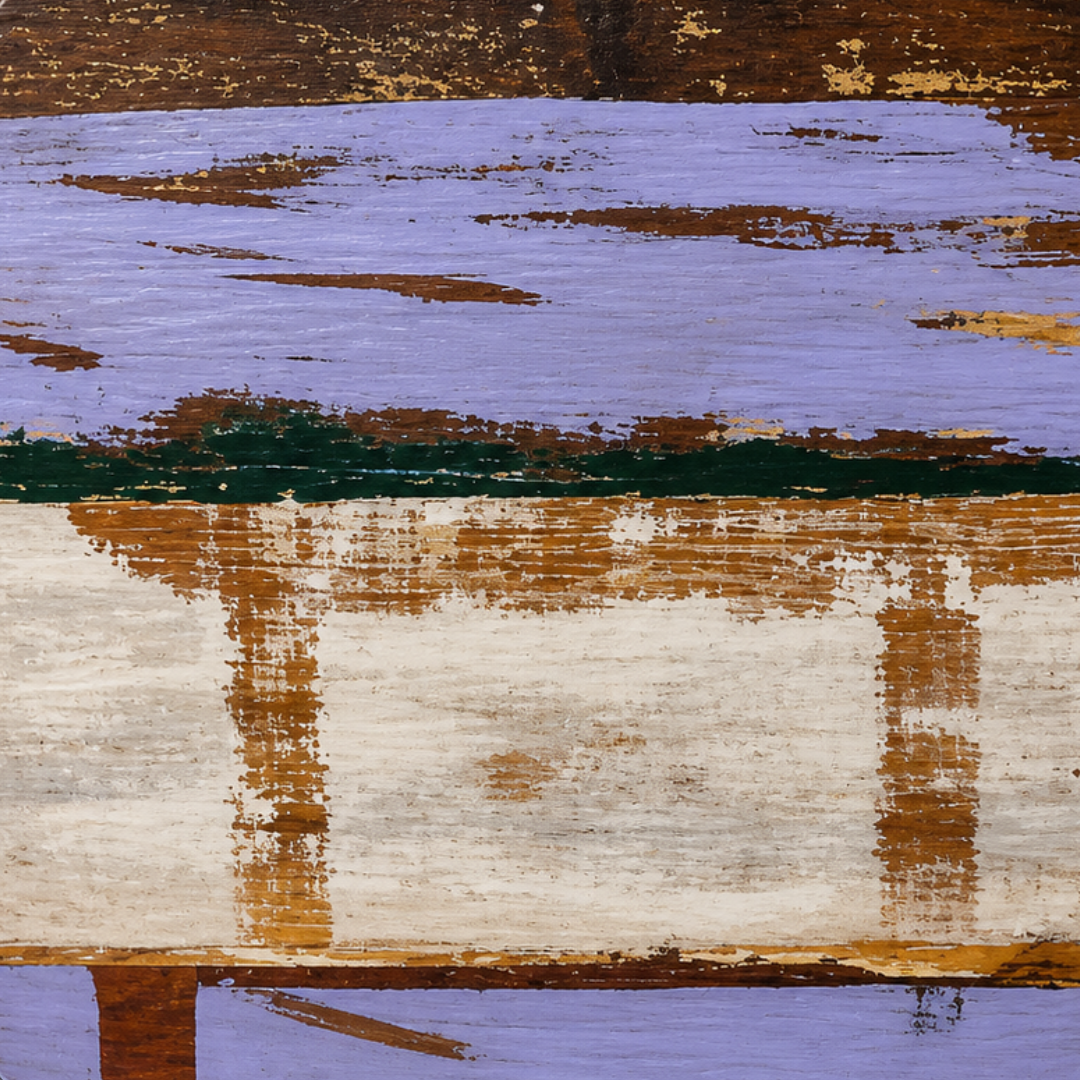 Handmade Distressed Round Wooden Table Top – Rustic Painted Reclaimed Style Surface