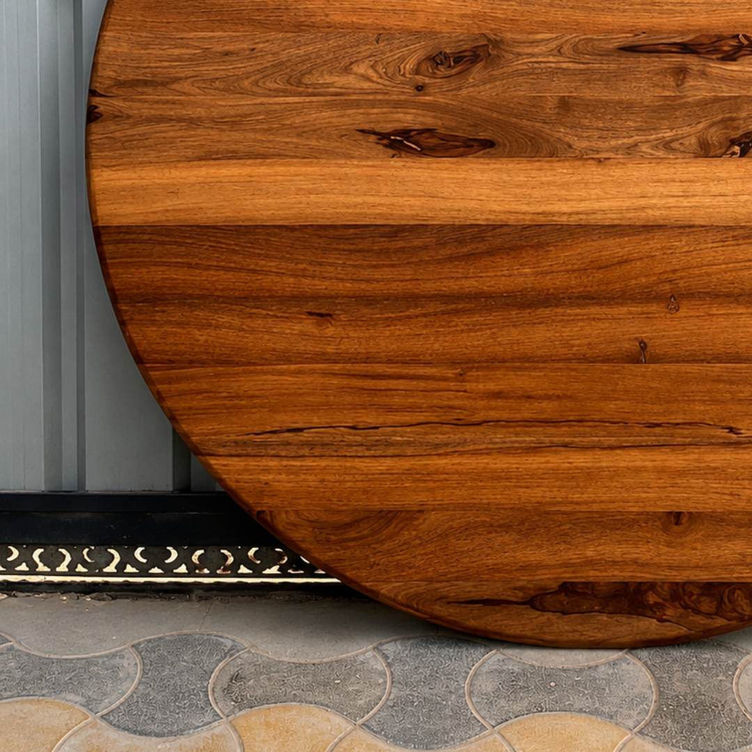 Handmade Solid Wood Round Table Top – Natural Rustic Dining & Coffee Table Surface
