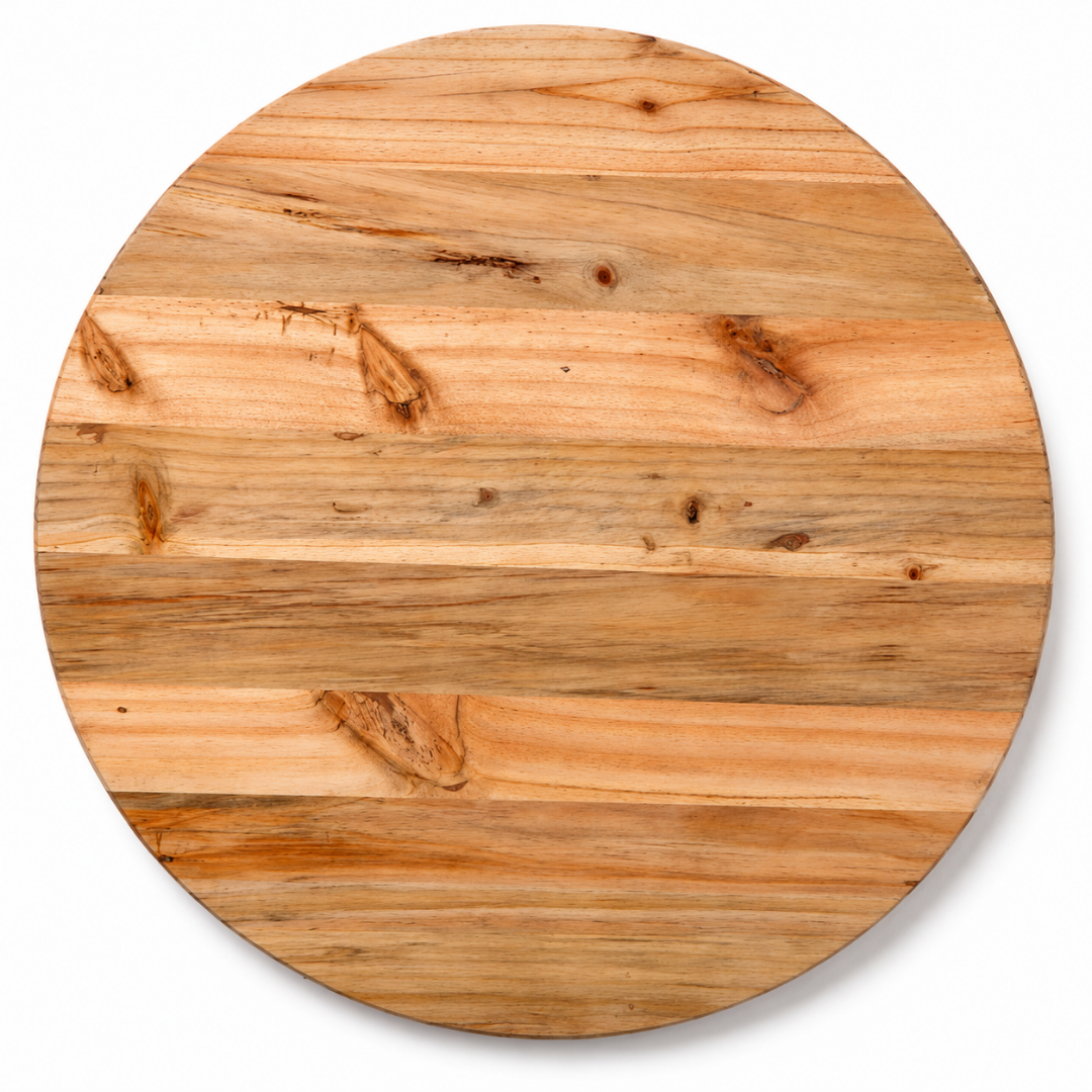 Handmade Light Solid Wood Round Table Top – Natural Rustic Dining & Coffee Table Surface