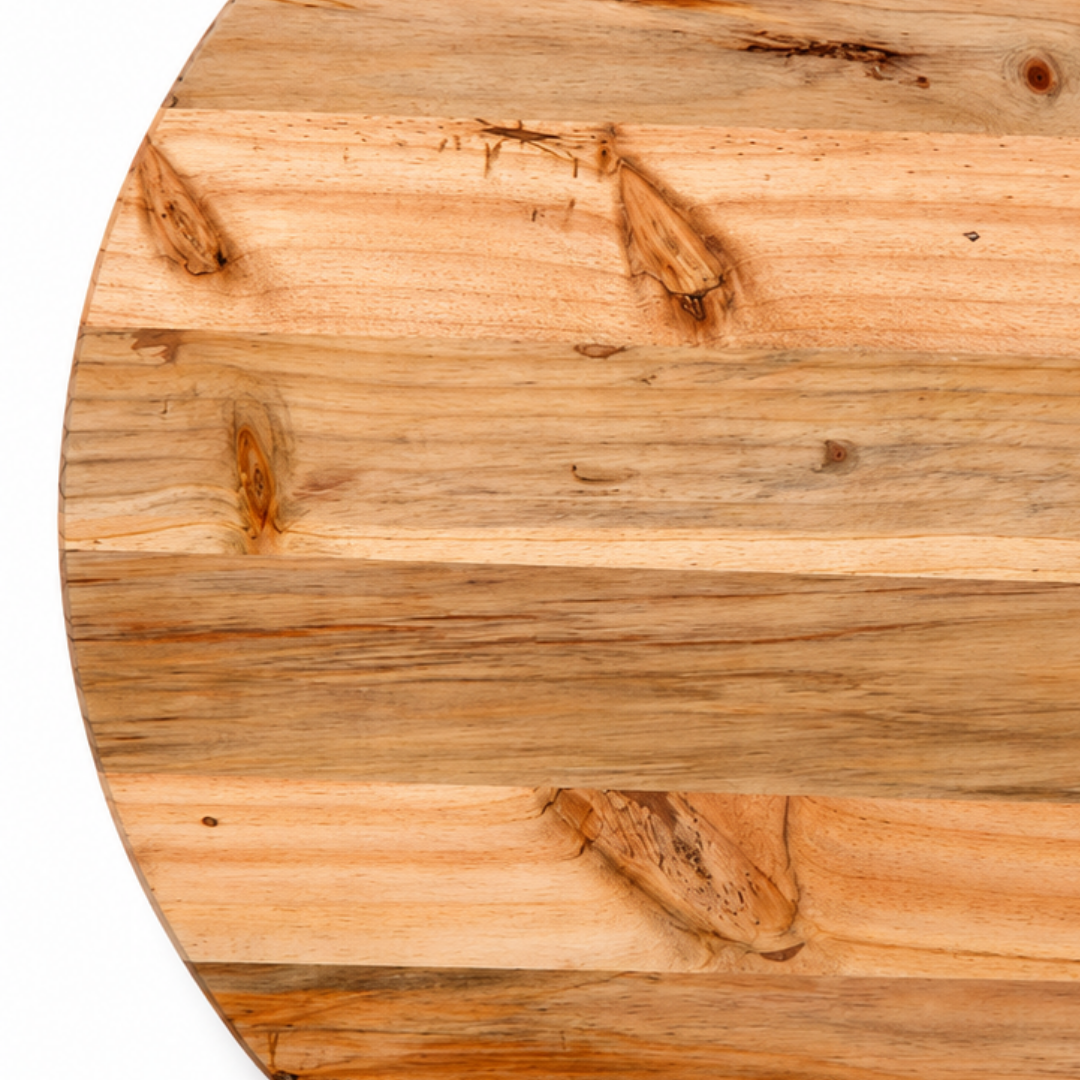 Handmade Light Solid Wood Round Table Top – Natural Rustic Dining & Coffee Table Surface