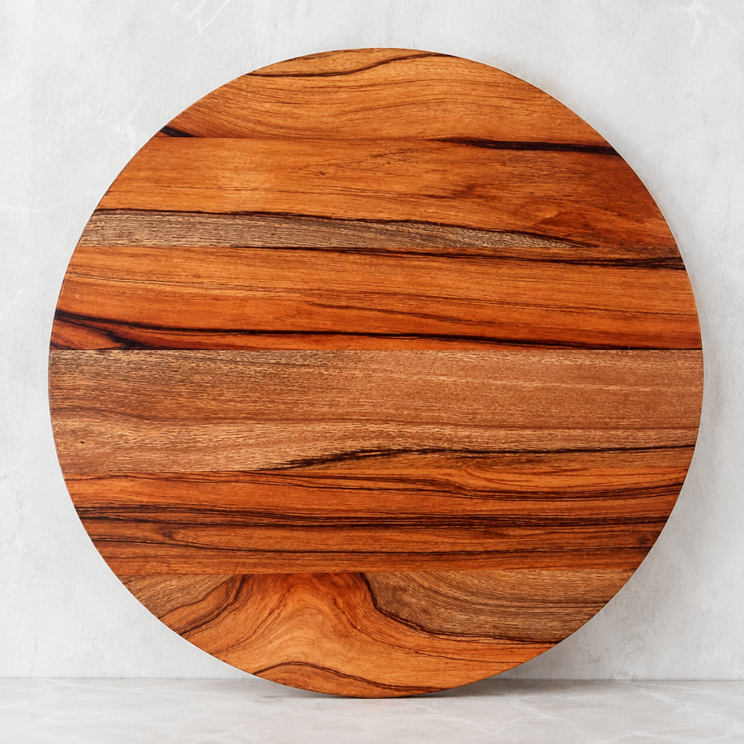 Handmade Solid Wood Round Table Top – Rich Grain Natural Dining & Coffee Table Surface