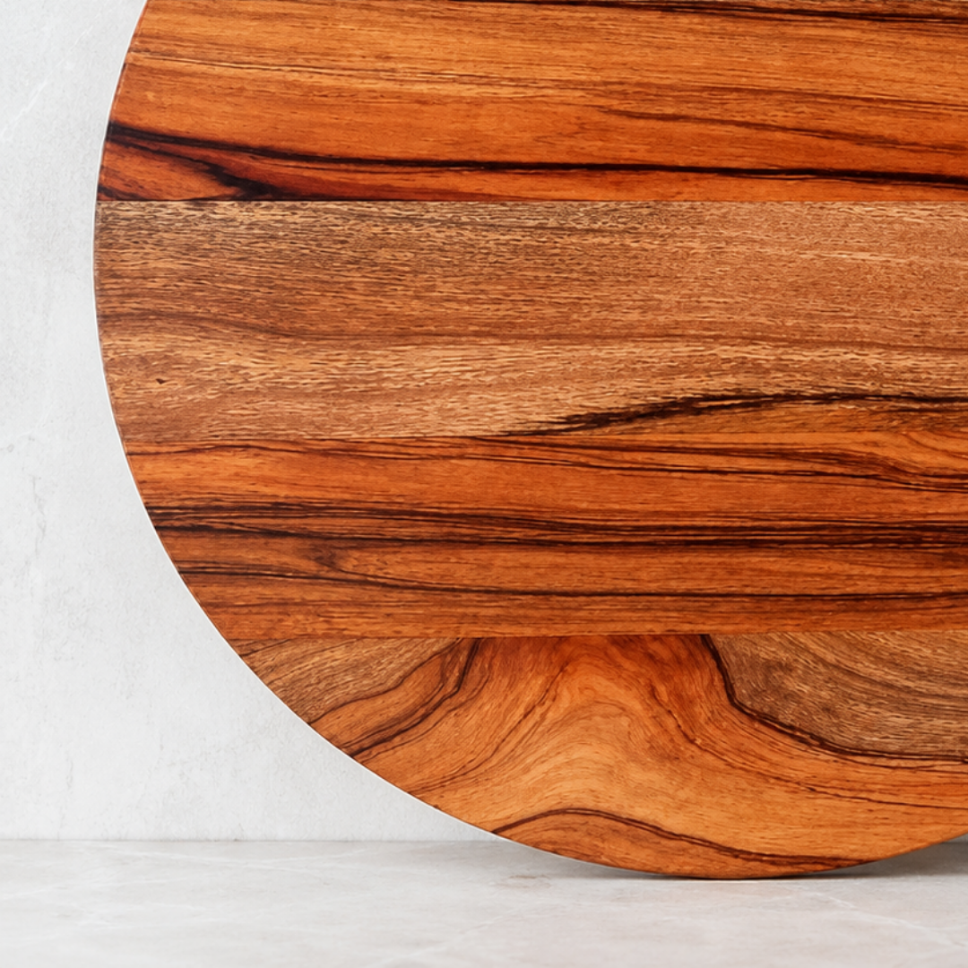 Handmade Solid Wood Round Table Top – Rich Grain Natural Dining & Coffee Table Surface