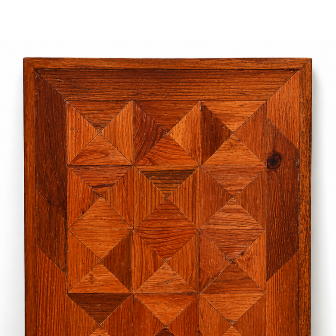 Handmade Geometric Wooden Table Top – Rustic Solid Wood Furniture