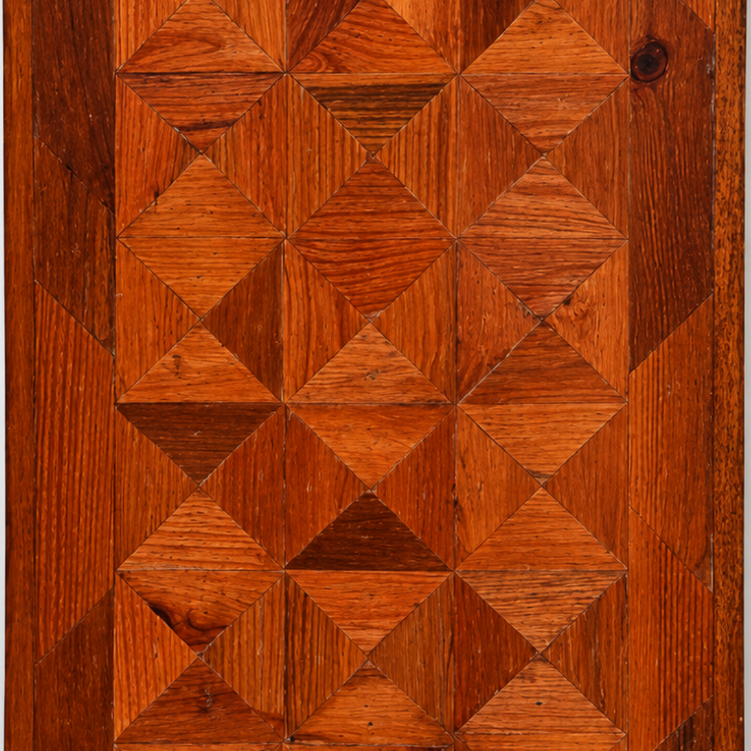 Handmade Geometric Wooden Table Top – Rustic Solid Wood Furniture
