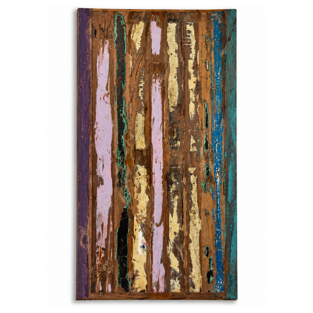 Handmade Reclaimed Wood Table Top – Rustic Colorful Wooden Furniture