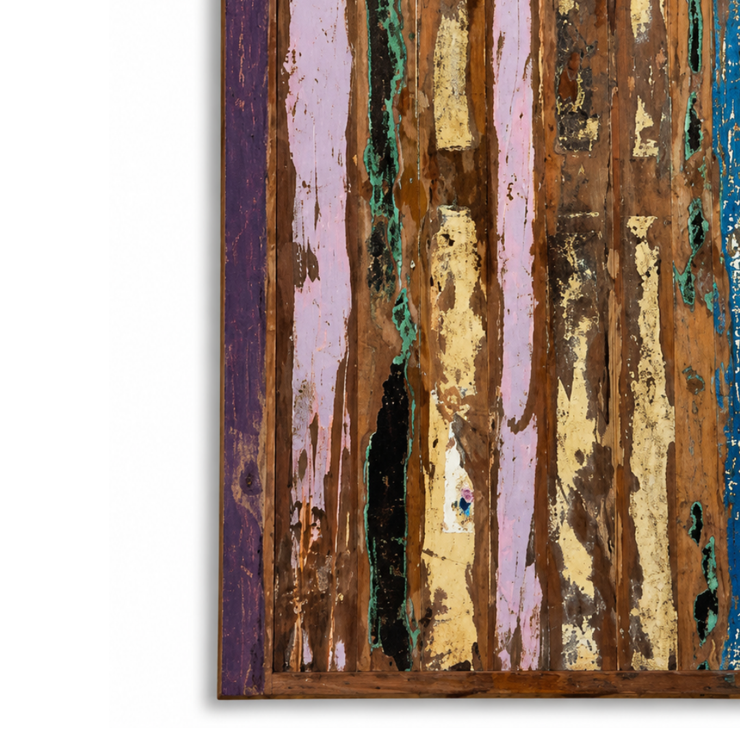 Handmade Reclaimed Wood Table Top – Rustic Colorful Wooden Furniture