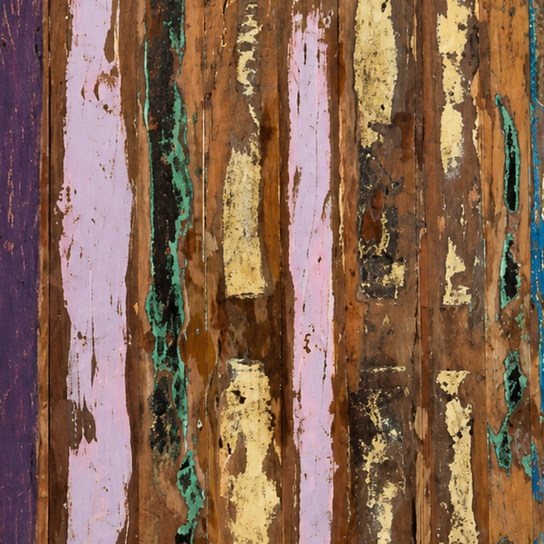 Handmade Reclaimed Wood Table Top – Rustic Colorful Wooden Furniture