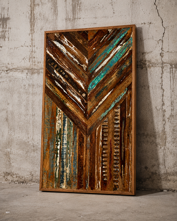 Handmade Reclaimed Wood Chevron Table Top – Rustic Wooden Panel