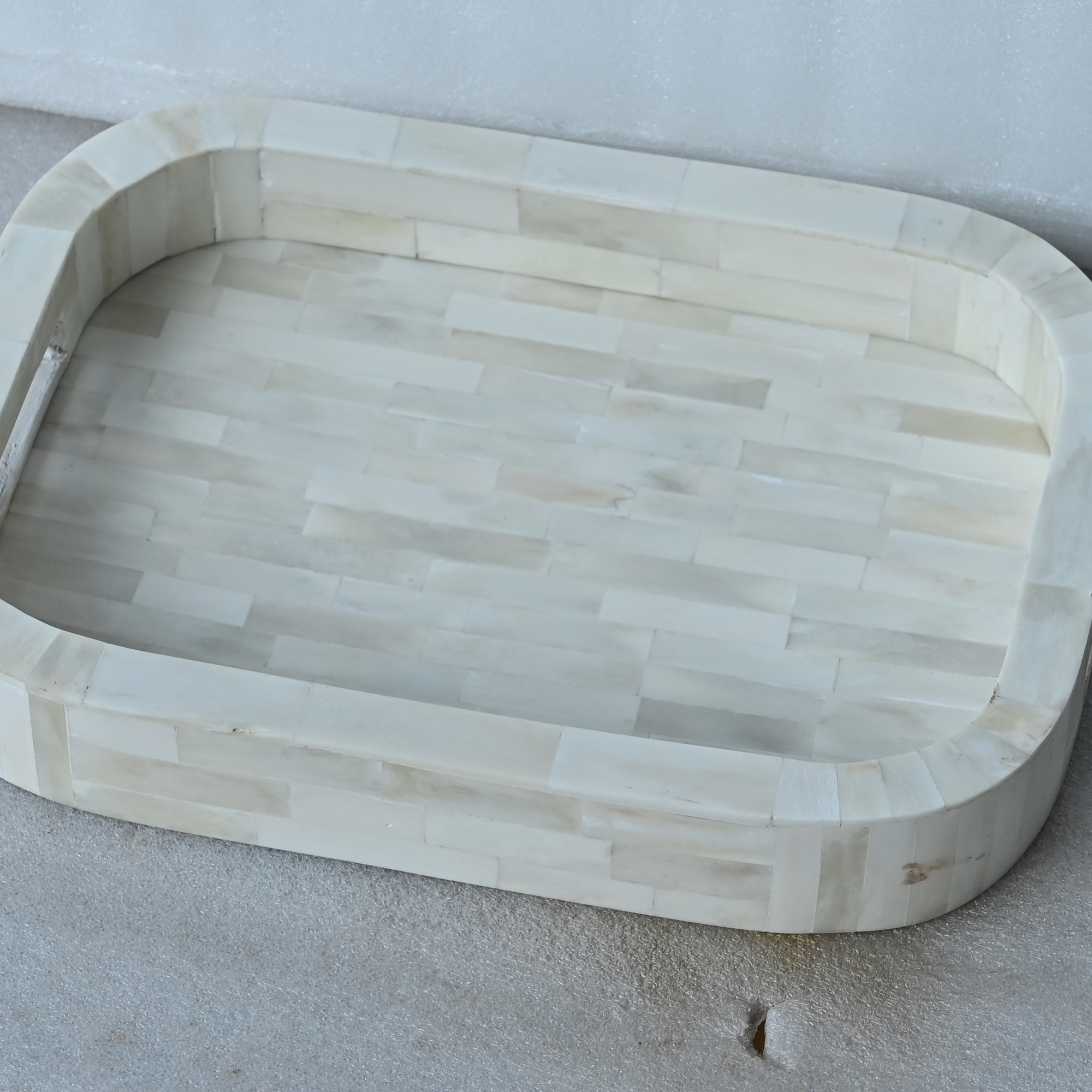 Handmade Bone Inlay Decorative Kitchen Tray | Luxury Countertop Organizer Tray