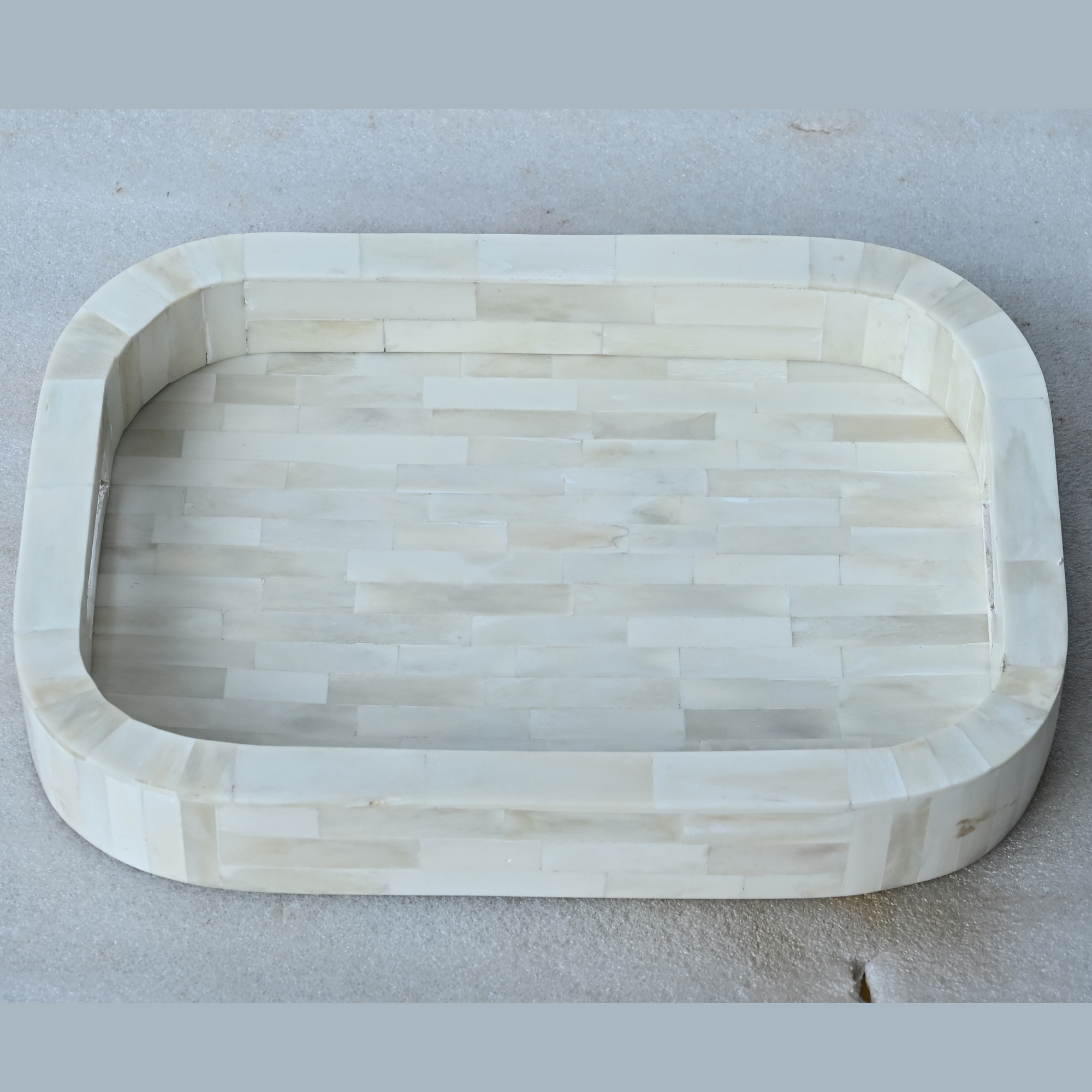 Handmade Bone Inlay Decorative Kitchen Tray | Luxury Countertop Organizer Tray